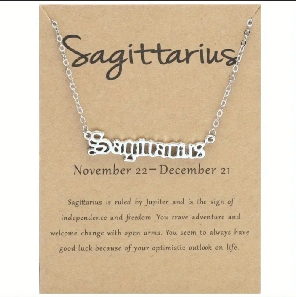 Sagittarius English Letter Zodiac Pendant Necklace